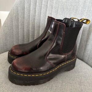 Dr. Martens platform Chelsea boots in Cherry